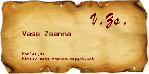 Vass Zsanna névjegykártya